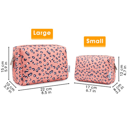 Cute Makeup Bag Travel Cosmetic Bag Organizer Toiletry Bag Make Up Bags with Compartments for Women Girls (Large, Blue Lotus)