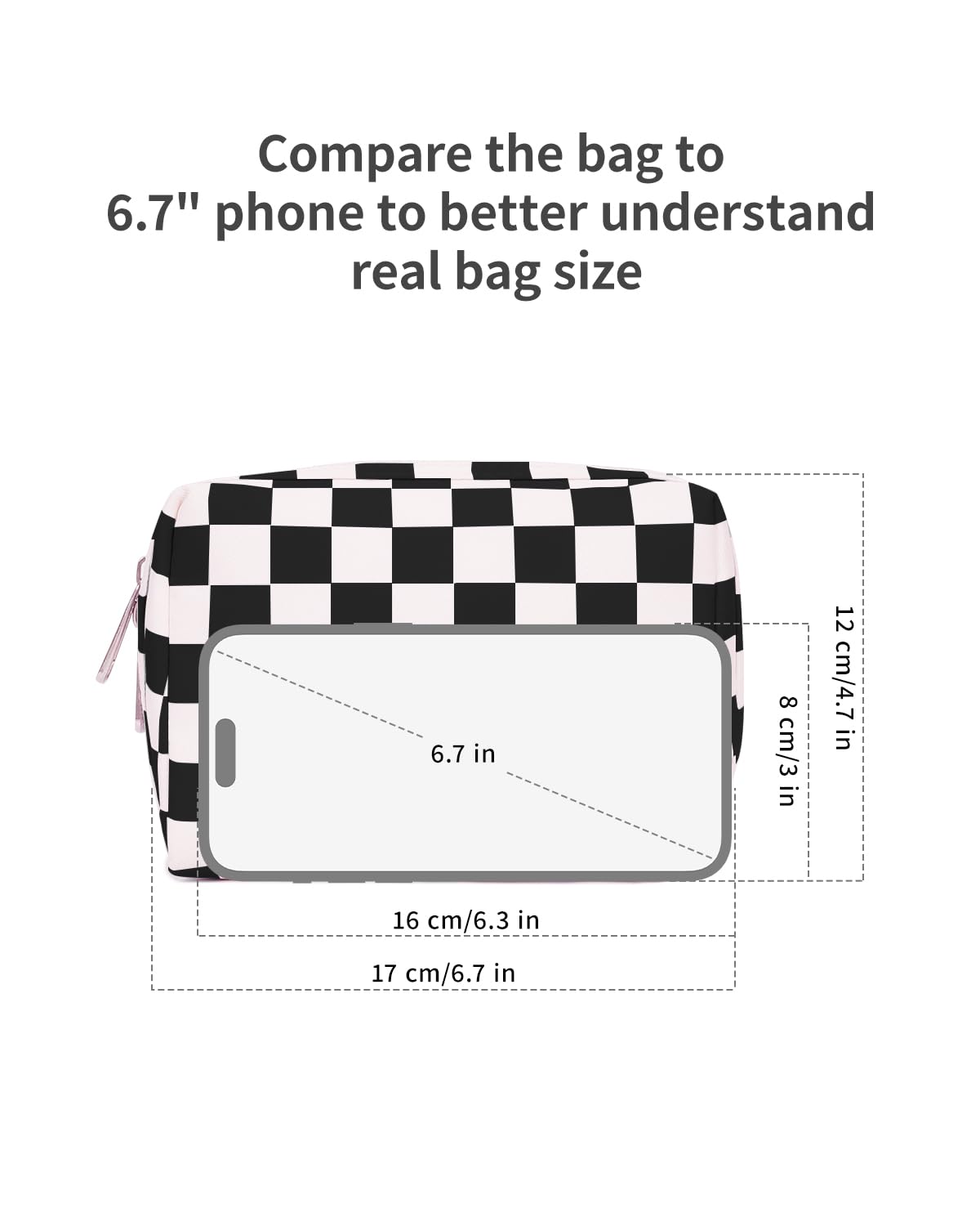 Cute Makeup Bag Travel Cosmetic Bag Organizer Toiletry Bag Make Up Bags with Compartments for Women Girls (Large, Blue Lotus)