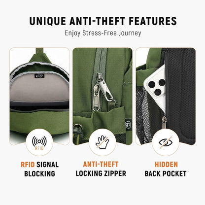 Sling Bag Anti-Theft Crossbody Bag RFID Travel Cross Body Shoulder Sling Backpack