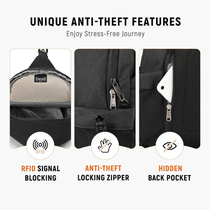 Sling Bag Anti-Theft Crossbody Bag RFID Travel Cross Body Shoulder Sling Backpack