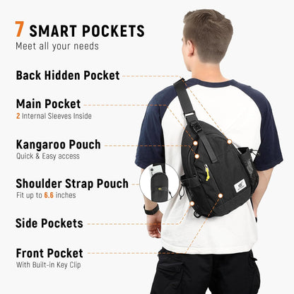 Sling Bag Anti-Theft Crossbody Bag RFID Travel Cross Body Shoulder Sling Backpack