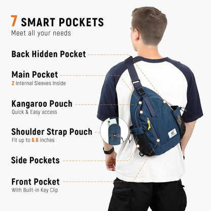 Sling Bag Anti-Theft Crossbody Bag RFID Travel Cross Body Shoulder Sling Backpack