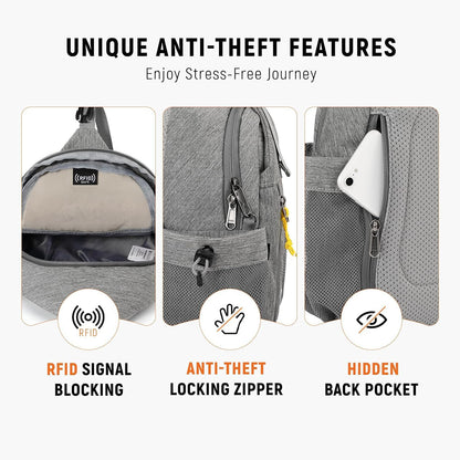 Sling Bag Anti-Theft Crossbody Bag RFID Travel Cross Body Shoulder Sling Backpack