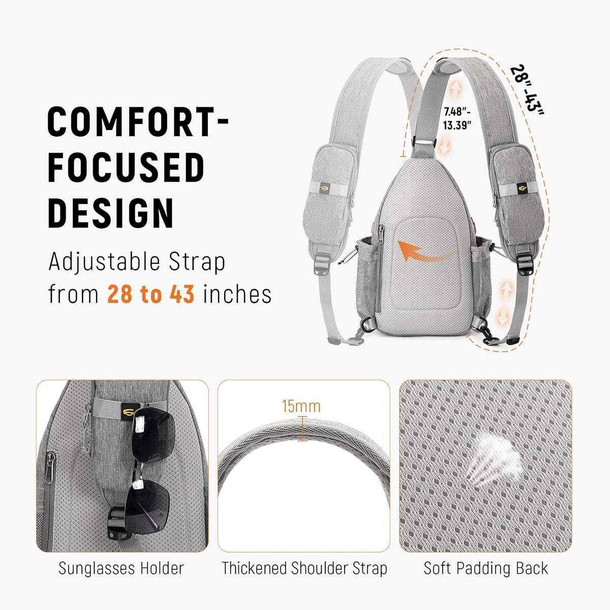 Sling Bag Anti-Theft Crossbody Bag RFID Travel Cross Body Shoulder Sling Backpack