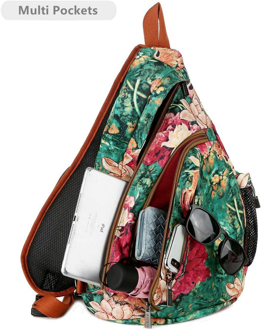 Sling backpack Crossbody Shoulder Chest Bag Travel Hiking Daypack for Women XB-04