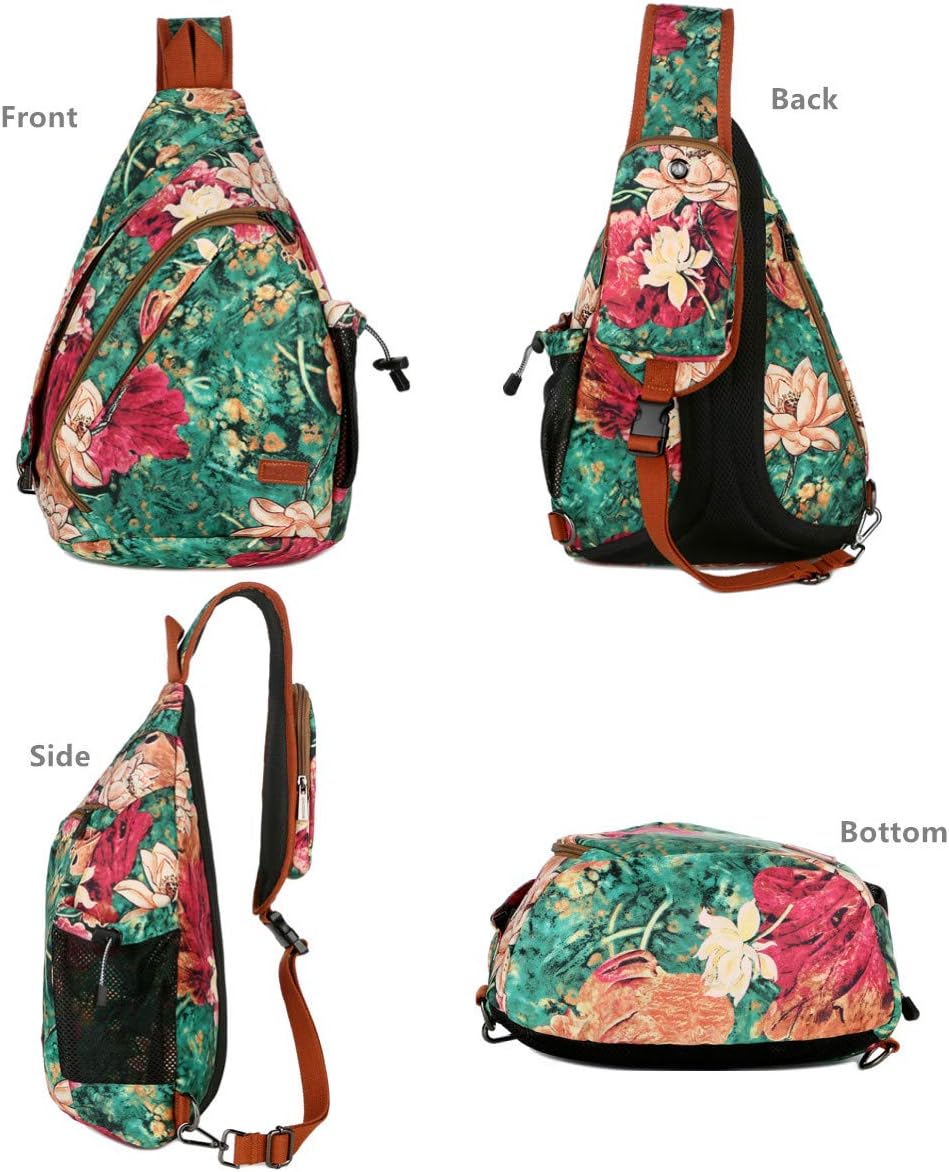Sling backpack Crossbody Shoulder Chest Bag Travel Hiking Daypack for Women XB-04