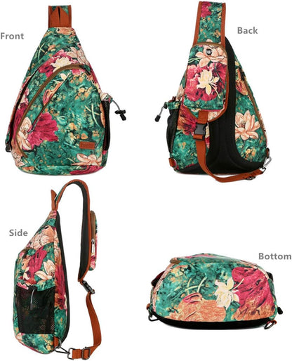 Sling backpack Crossbody Shoulder Chest Bag Travel Hiking Daypack for Women XB-04