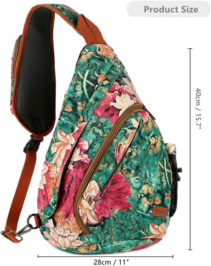 Sling backpack Crossbody Shoulder Chest Bag Travel Hiking Daypack for Women XB-04