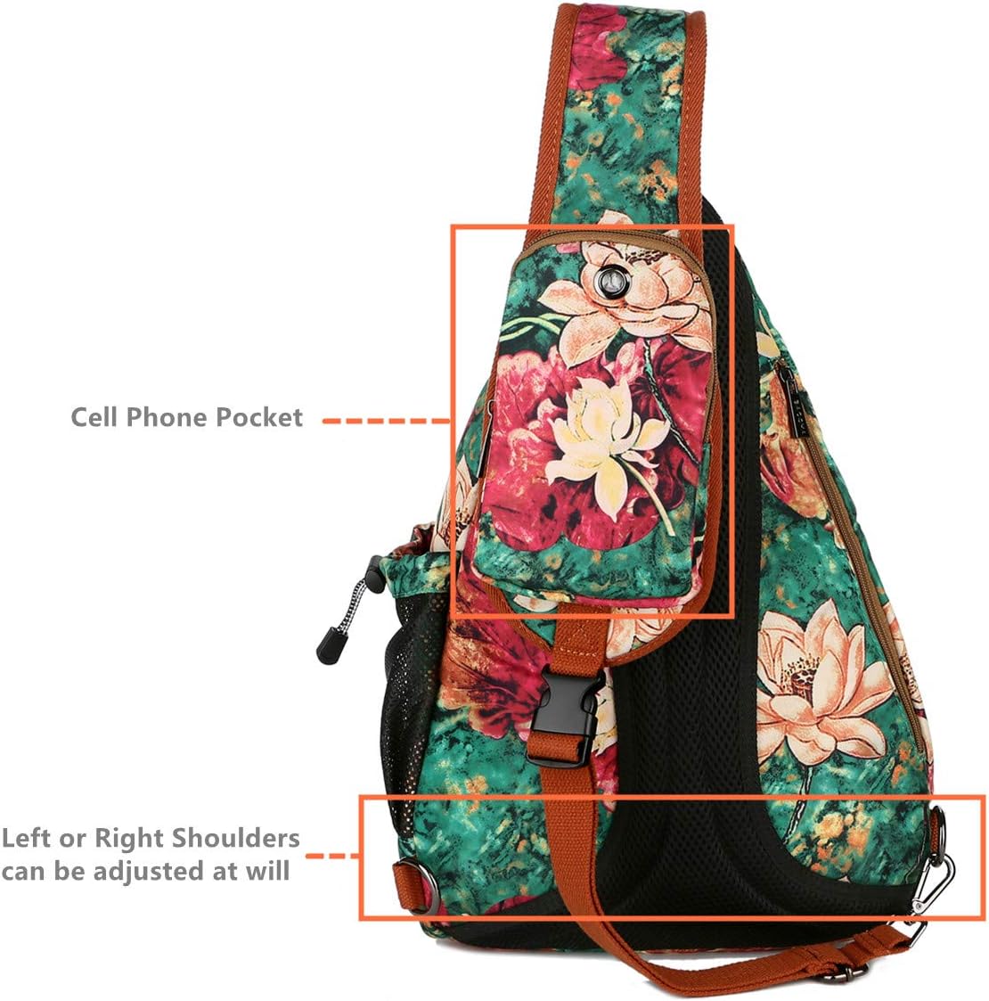 Sling backpack Crossbody Shoulder Chest Bag Travel Hiking Daypack for Women XB-04