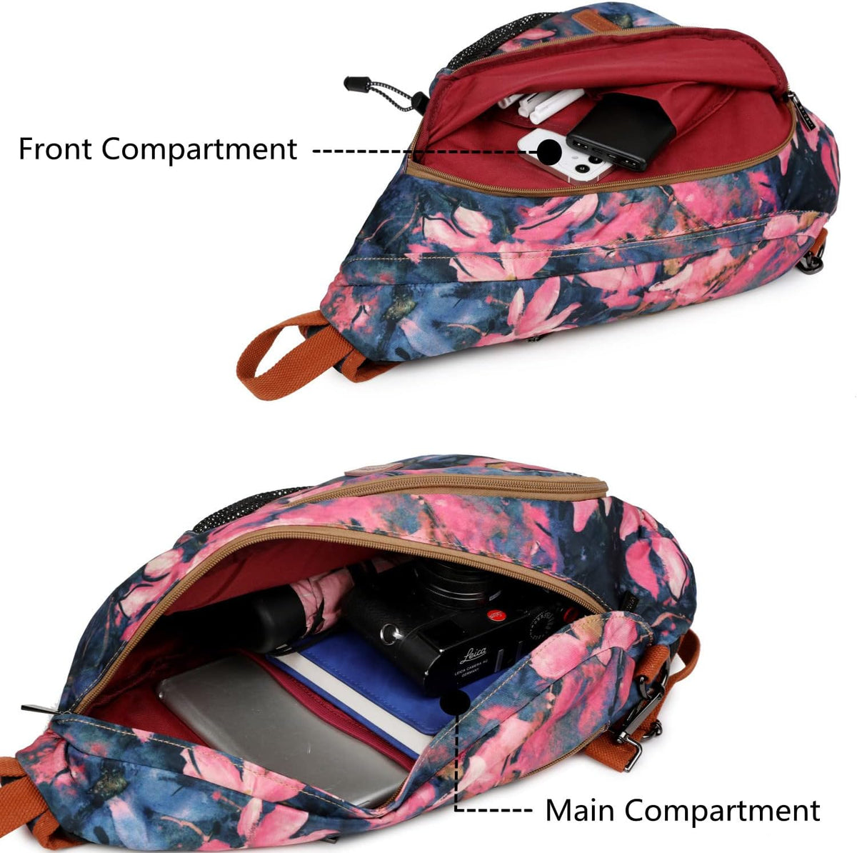 Sling backpack Crossbody Shoulder Chest Bag Travel Hiking Daypack for Women XB-04