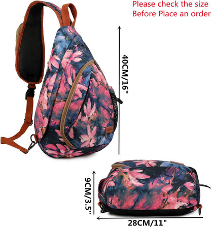 Sling backpack Crossbody Shoulder Chest Bag Travel Hiking Daypack for Women XB-04