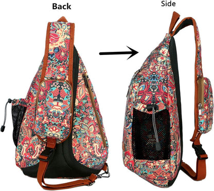 Sling backpack Crossbody Shoulder Chest Bag Travel Hiking Daypack for Women XB-04