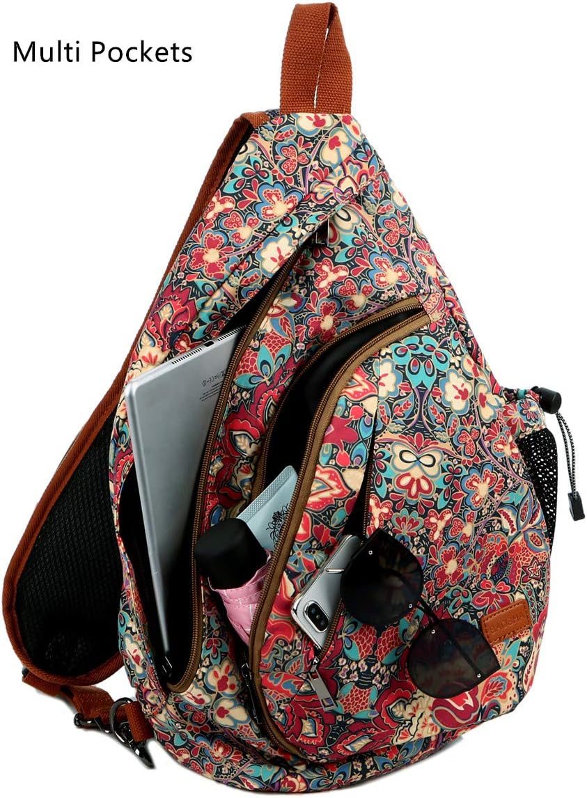 Sling backpack Crossbody Shoulder Chest Bag Travel Hiking Daypack for Women XB-04