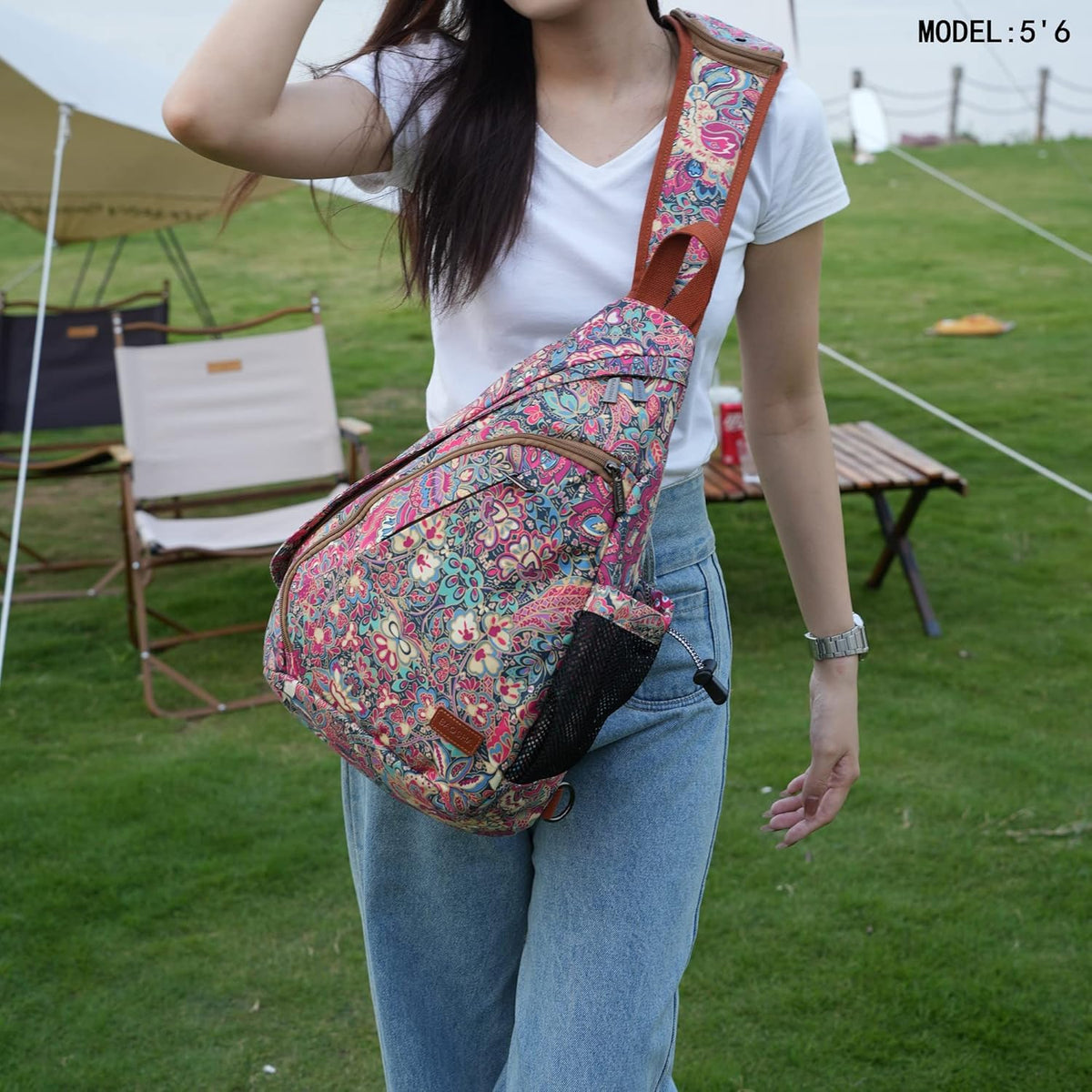 Sling backpack Crossbody Shoulder Chest Bag Travel Hiking Daypack for Women XB-04