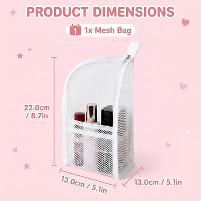 Standing Toiletry Bag, Hanging Travel Toiletry Bag with Clear Compartments, Large Makeup Bag for Organized Travel Essentials, White Standing Make Up Bag with Multiple Pockets