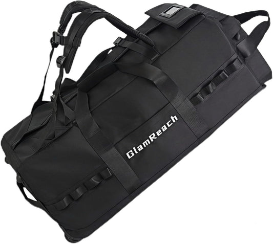 100L Rolling Duffle Bag with Wheels and Handle-Water Repellent Polyester, Duffle Bag for Travel with Hidden Straps, Travel Bag For Men & Women For Camping Sports Travel (Black)