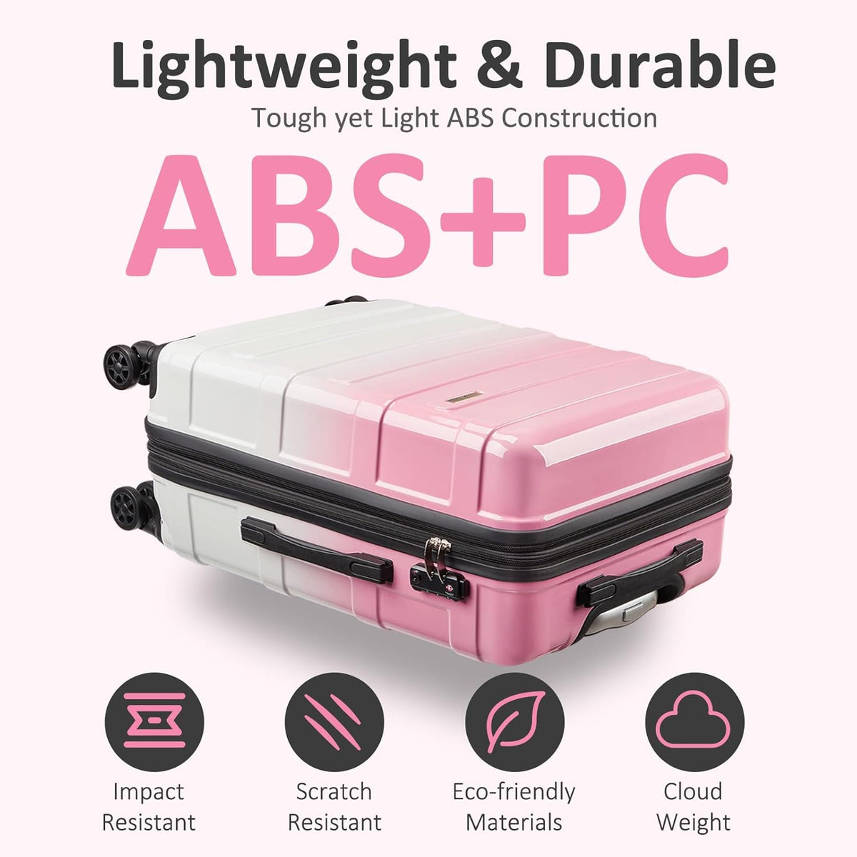 Carry on Luggage 22x14x9 Airline Approved, Expandable 20 Inch Hardside Suitcase with Wheels TSA Lock, PC+ABS Lightweight Carry on Suitcases for Women