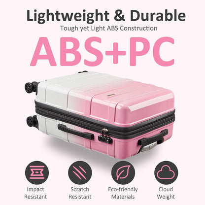 Carry on Luggage 22x14x9 Airline Approved, Expandable 20 Inch Hardside Suitcase with Wheels TSA Lock, PC+ABS Lightweight Carry on Suitcases for Women