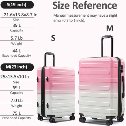 Carry on Luggage 22x14x9 Airline Approved, Expandable 20 Inch Hardside Suitcase with Wheels TSA Lock, PC+ABS Lightweight Carry on Suitcases for Women