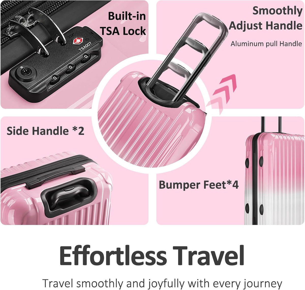 Carry on Luggage 22x14x9 Airline Approved, Expandable 20 Inch Hardside Suitcase with Wheels TSA Lock, PC+ABS Lightweight Carry on Suitcases for Women