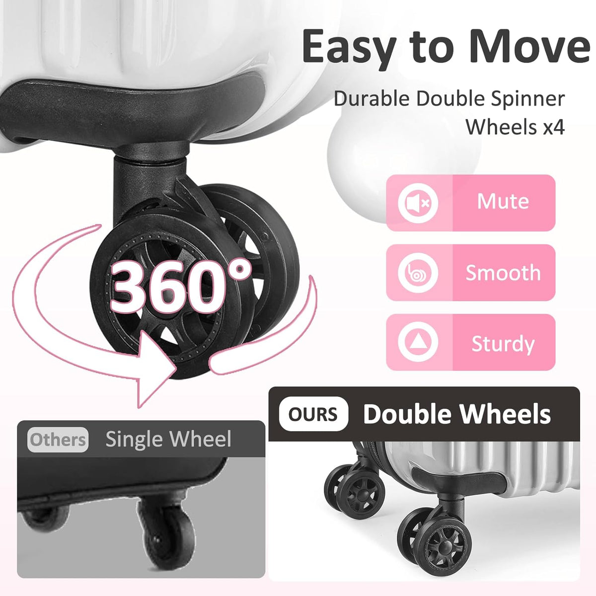 Carry on Luggage 22x14x9 Airline Approved, Expandable 20 Inch Hardside Suitcase with Wheels TSA Lock, PC+ABS Lightweight Carry on Suitcases for Women