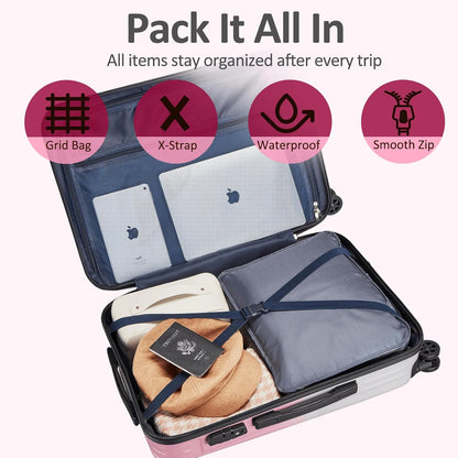 Carry on Luggage 22x14x9 Airline Approved, Expandable 20 Inch Hardside Suitcase with Wheels TSA Lock, PC+ABS Lightweight Carry on Suitcases for Women