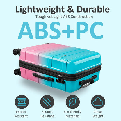Carry on Luggage 22x14x9 Airline Approved, Expandable 20 Inch Hardside Suitcase with Wheels TSA Lock, PC+ABS Lightweight Carry on Suitcases for Women