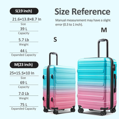Carry on Luggage 22x14x9 Airline Approved, Expandable 20 Inch Hardside Suitcase with Wheels TSA Lock, PC+ABS Lightweight Carry on Suitcases for Women