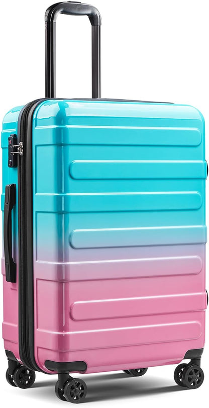 Carry on Luggage 22x14x9 Airline Approved, Expandable 20 Inch Hardside Suitcase with Wheels TSA Lock, PC+ABS Lightweight Carry on Suitcases for Women