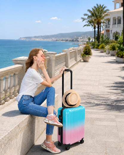 Carry on Luggage 22x14x9 Airline Approved, Expandable 20 Inch Hardside Suitcase with Wheels TSA Lock, PC+ABS Lightweight Carry on Suitcases for Women