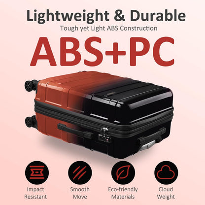 Carry on Luggage 22x14x9 Airline Approved, Expandable 20 Inch Hardside Suitcase with Wheels TSA Lock, PC+ABS Lightweight Carry on Suitcases for Women