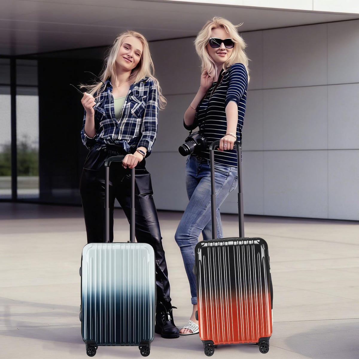 Carry on Luggage 22x14x9 Airline Approved, Expandable 20 Inch Hardside Suitcase with Wheels TSA Lock, PC+ABS Lightweight Carry on Suitcases for Women