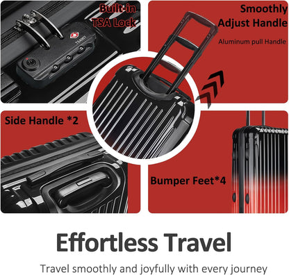 Carry on Luggage 22x14x9 Airline Approved, Expandable 20 Inch Hardside Suitcase with Wheels TSA Lock, PC+ABS Lightweight Carry on Suitcases for Women