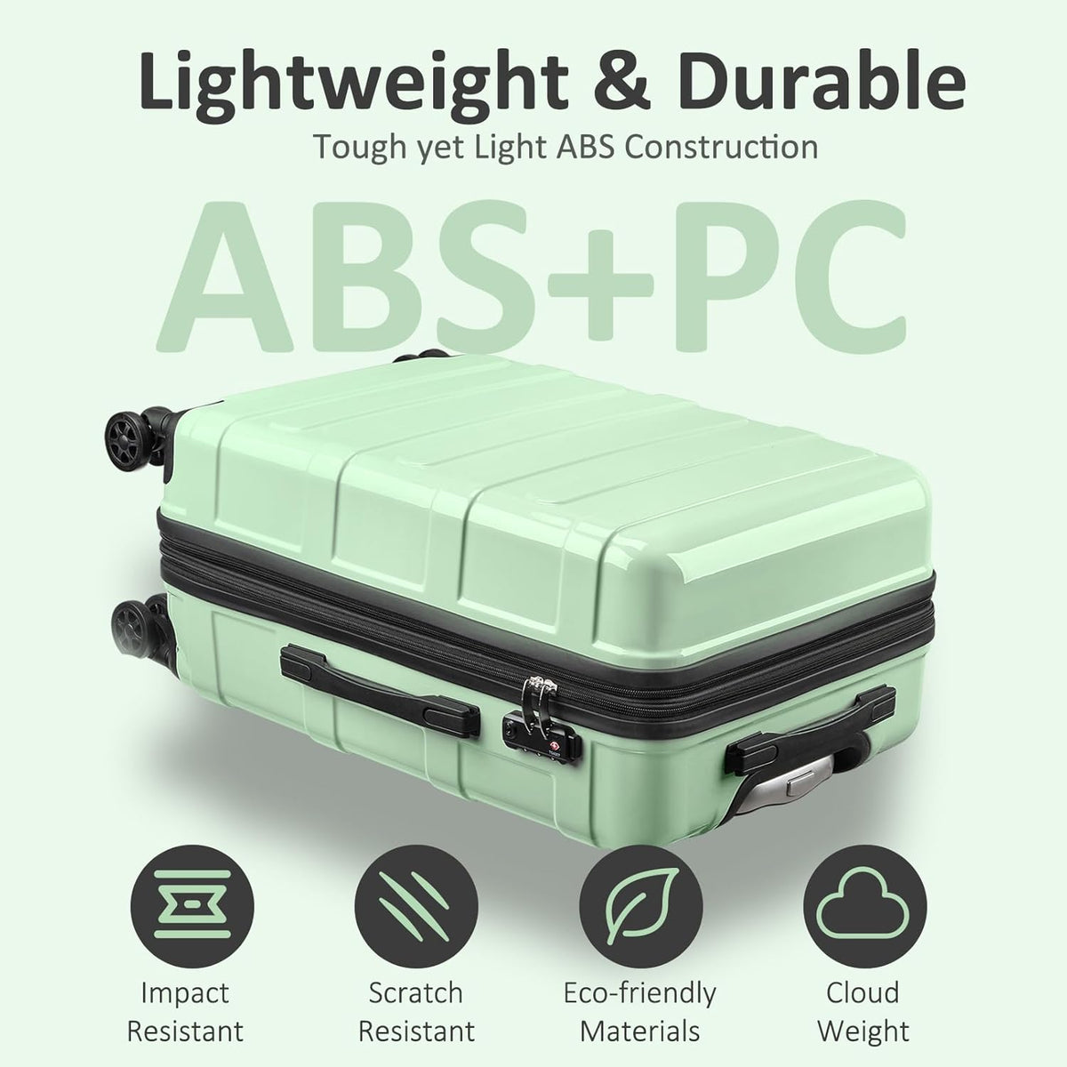 Carry on Luggage 22x14x9 Airline Approved, Expandable 20 Inch Hardside Suitcase with Wheels TSA Lock, PC+ABS Lightweight Carry on Suitcases for Women