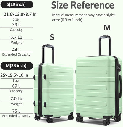 Carry on Luggage 22x14x9 Airline Approved, Expandable 20 Inch Hardside Suitcase with Wheels TSA Lock, PC+ABS Lightweight Carry on Suitcases for Women