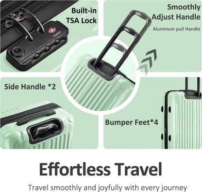 Carry on Luggage 22x14x9 Airline Approved, Expandable 20 Inch Hardside Suitcase with Wheels TSA Lock, PC+ABS Lightweight Carry on Suitcases for Women