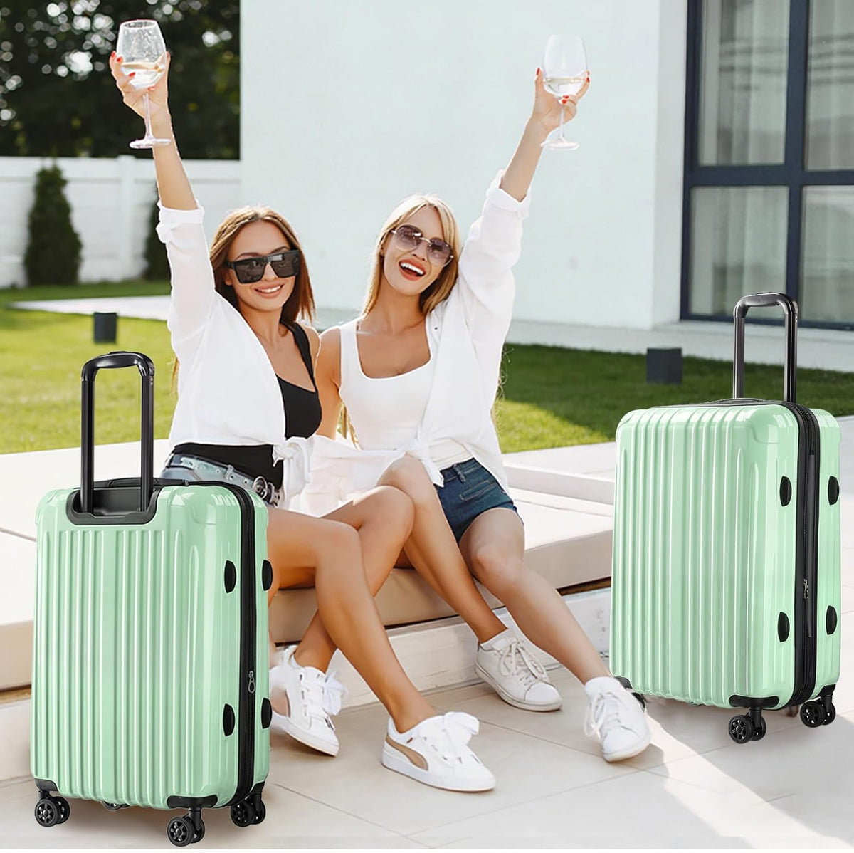 Carry on Luggage 22x14x9 Airline Approved, Expandable 20 Inch Hardside Suitcase with Wheels TSA Lock, PC+ABS Lightweight Carry on Suitcases for Women