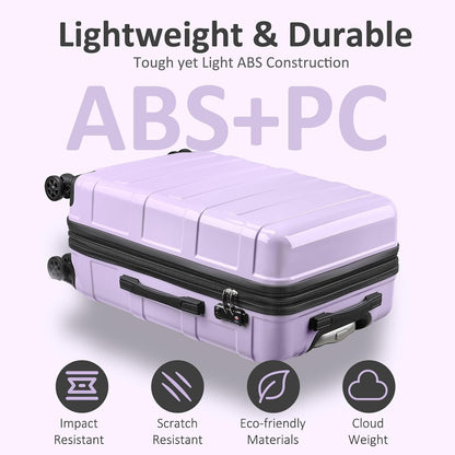 Carry on Luggage 22x14x9 Airline Approved, Expandable 20 Inch Hardside Suitcase with Wheels TSA Lock, PC+ABS Lightweight Carry on Suitcases for Women