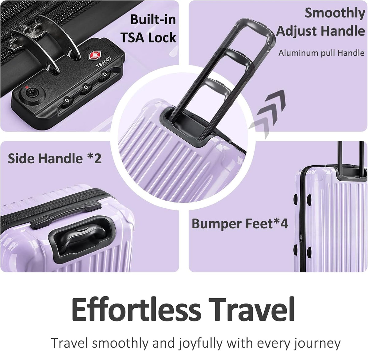 Carry on Luggage 22x14x9 Airline Approved, Expandable 20 Inch Hardside Suitcase with Wheels TSA Lock, PC+ABS Lightweight Carry on Suitcases for Women