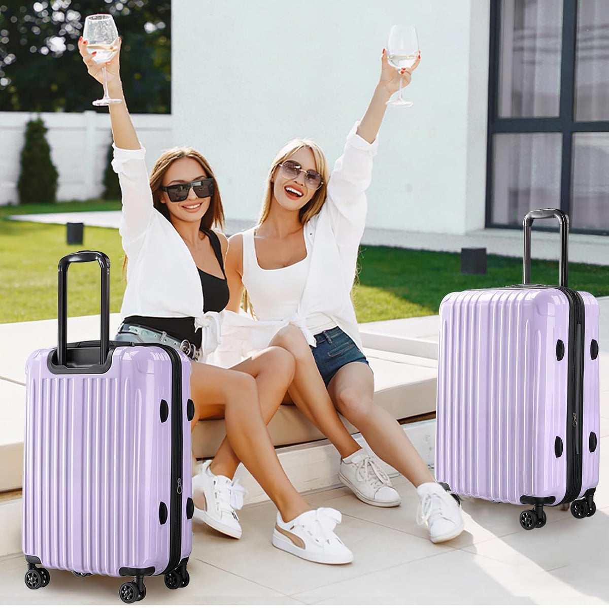 Carry on Luggage 22x14x9 Airline Approved, Expandable 20 Inch Hardside Suitcase with Wheels TSA Lock, PC+ABS Lightweight Carry on Suitcases for Women