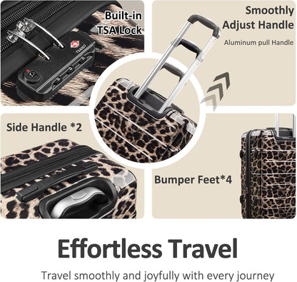 Carry on Luggage 22x14x9 Airline Approved, Expandable 20 Inch Hardside Suitcase with Wheels TSA Lock, PC+ABS Lightweight Carry on Suitcases for Women