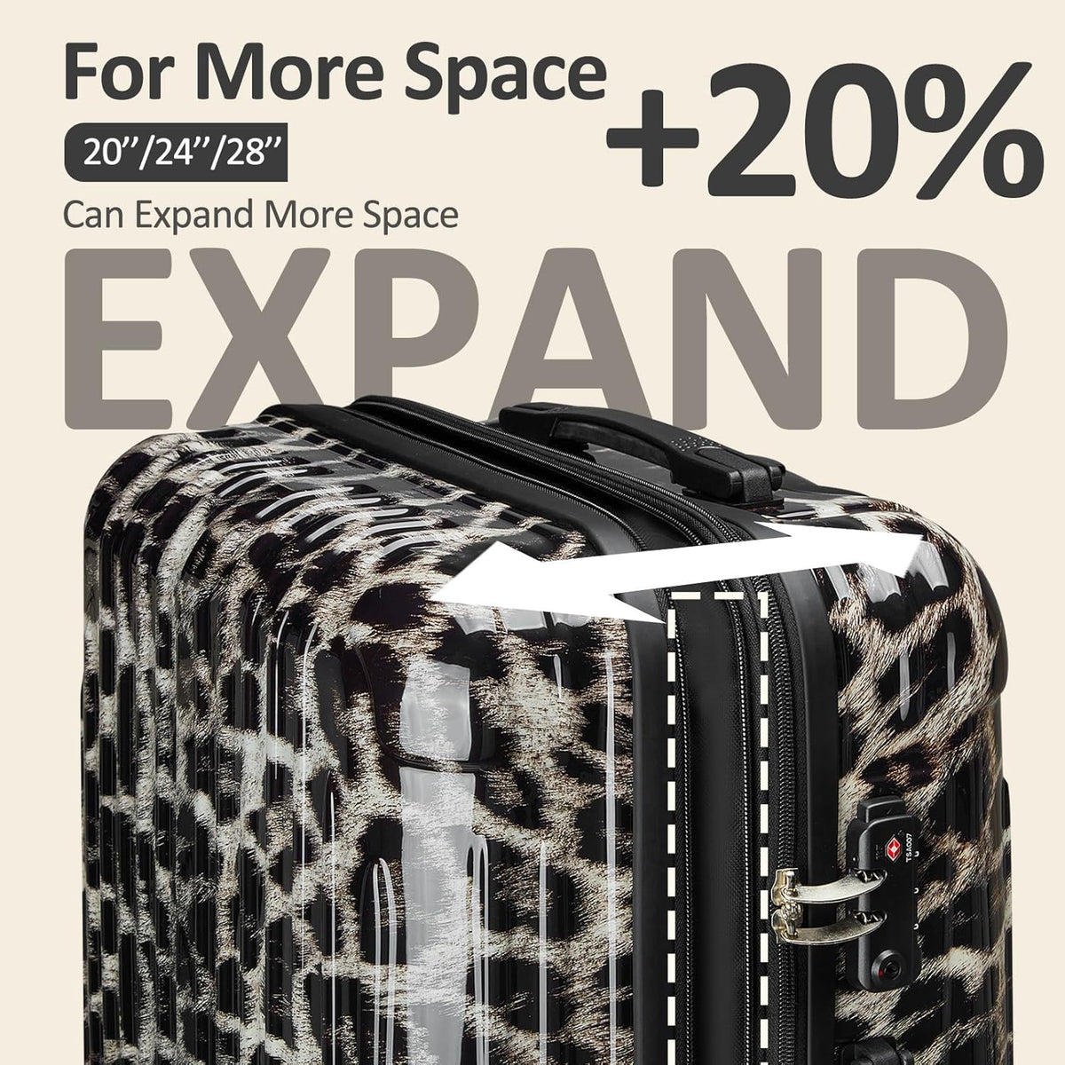 Carry on Luggage 22x14x9 Airline Approved, Expandable 20 Inch Hardside Suitcase with Wheels TSA Lock, PC+ABS Lightweight Carry on Suitcases for Women
