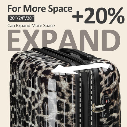 Carry on Luggage 22x14x9 Airline Approved, Expandable 20 Inch Hardside Suitcase with Wheels TSA Lock, PC+ABS Lightweight Carry on Suitcases for Women
