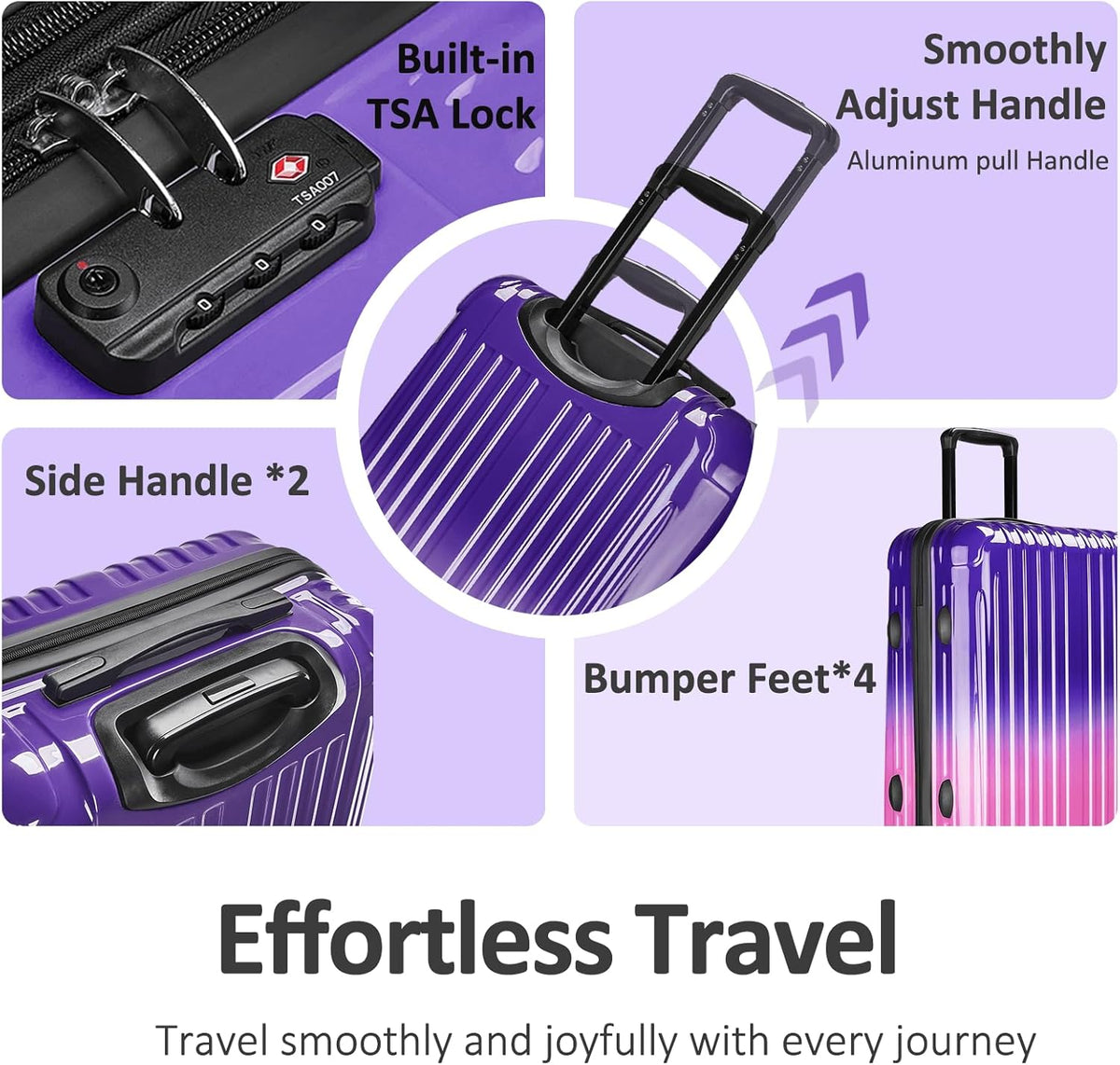 Carry on Luggage 22x14x9 Airline Approved, Expandable 20 Inch Hardside Suitcase with Wheels TSA Lock, PC+ABS Lightweight Carry on Suitcases for Women