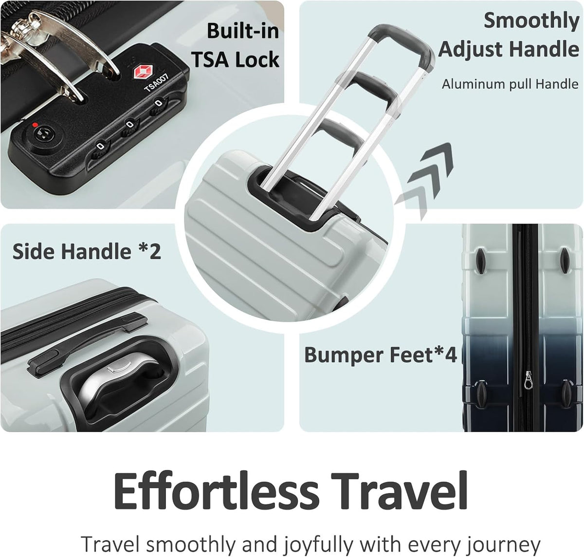 Carry on Luggage 22x14x9 Airline Approved, Expandable 20 Inch Hardside Suitcase with Wheels TSA Lock, PC+ABS Lightweight Carry on Suitcases for Women