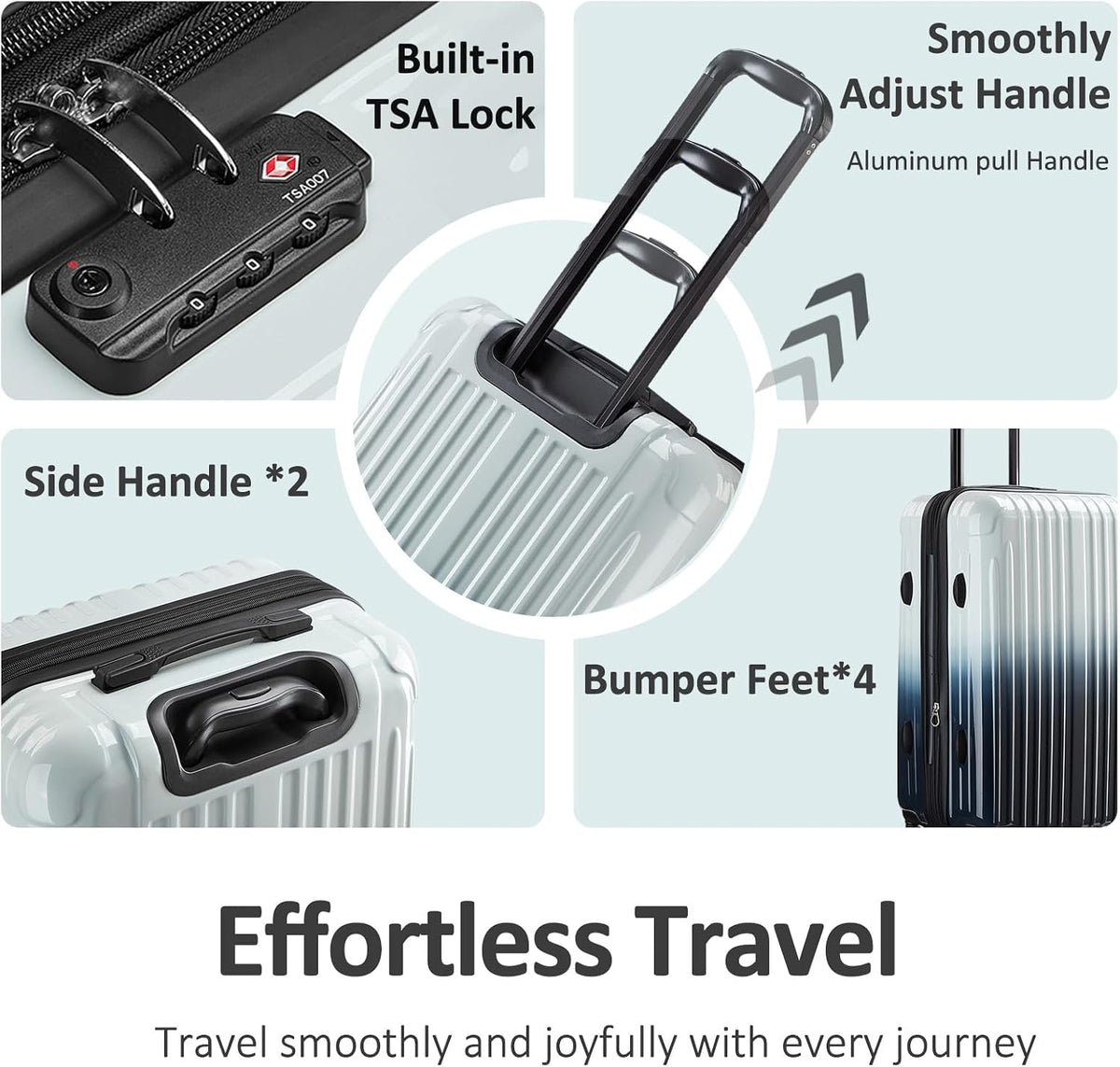 Carry on Luggage 22x14x9 Airline Approved, Expandable 20 Inch Hardside Suitcase with Wheels TSA Lock, PC+ABS Lightweight Carry on Suitcases for Women