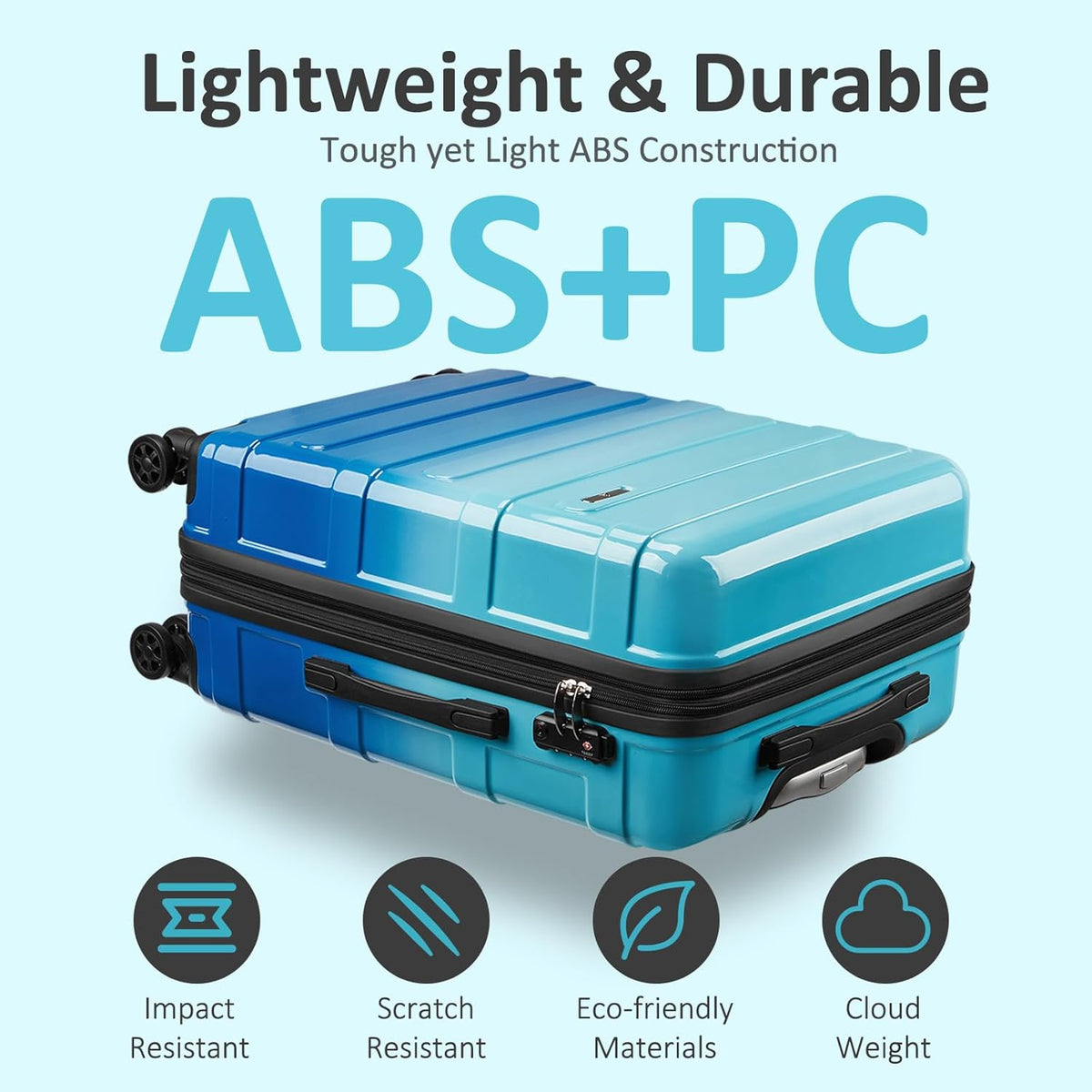 Carry on Luggage 22x14x9 Airline Approved, Expandable 20 Inch Hardside Suitcase with Wheels TSA Lock, PC+ABS Lightweight Carry on Suitcases for Women