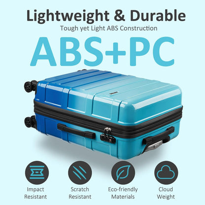 Carry on Luggage 22x14x9 Airline Approved, Expandable 20 Inch Hardside Suitcase with Wheels TSA Lock, PC+ABS Lightweight Carry on Suitcases for Women