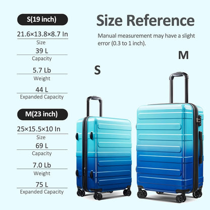 Carry on Luggage 22x14x9 Airline Approved, Expandable 20 Inch Hardside Suitcase with Wheels TSA Lock, PC+ABS Lightweight Carry on Suitcases for Women
