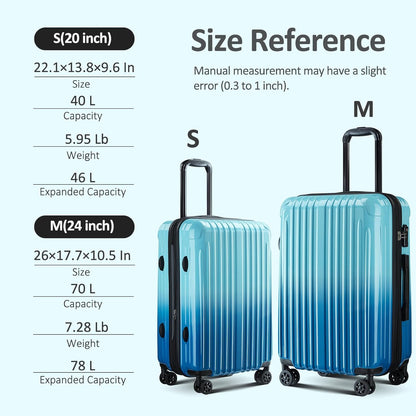 Carry on Luggage 22x14x9 Airline Approved, Expandable 20 Inch Hardside Suitcase with Wheels TSA Lock, PC+ABS Lightweight Carry on Suitcases for Women